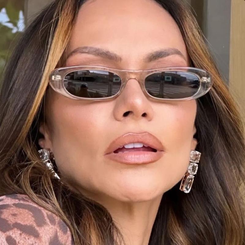 Vintage Simple Small Frame Oval Sunglasses Fashionable High-end Feel Versatile Unique Personality Street Style Sun Glasses