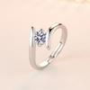 Copper Zircon Adjustable Engagement Rings For Women Wedding Elegant Jewelry Ladies Accessories Gifts R058