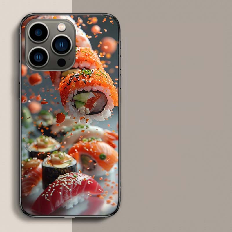 Sushi In the Air Phone Case For Iphone 17 Air 15 Pro 14 Plus 16 Pro Max 17E 16E 12 13 Mini 11 Cover Cute Fundas
