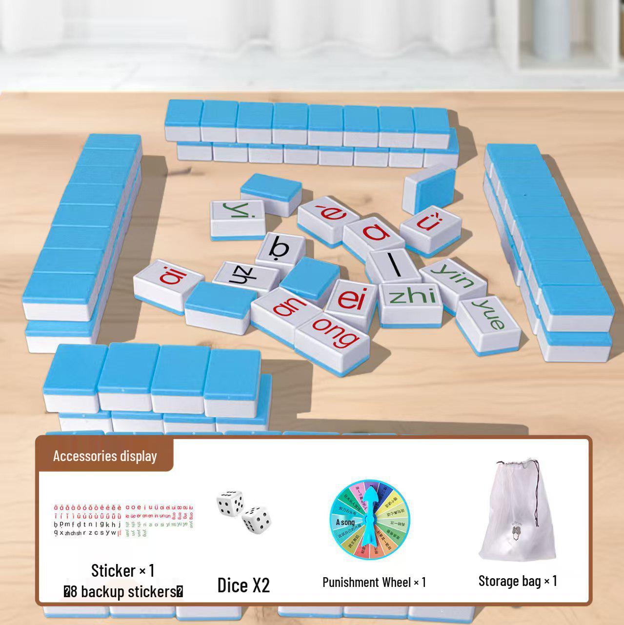 

Chinese Pinyin Mahjong Cards for Kids: Early Education Toy for Teaching Initial Consonants, Vowels, and Letters. озеро синього кольору