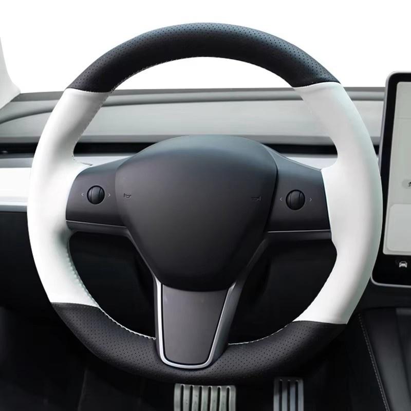 Car Steering Wheel Cover For Tesla Model 3 2017- ized Auto Interior Accessories White DIY Steering Wheel Braid