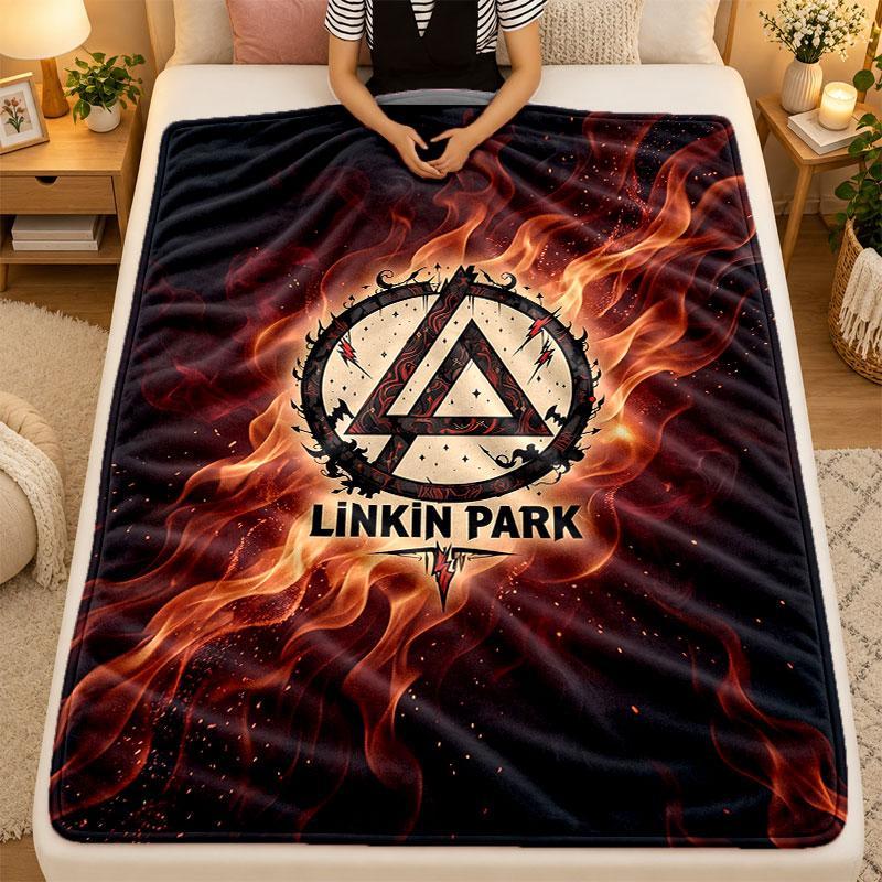 Flannel BlanketLinkin Park Warm Soft Throw Blanket for Indoor Sofa Bed Living Room Use