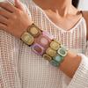 Resin Splicing Wristband Geometric Rendering Bracelets  Woman Daily Accessories