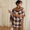 Long Heart Thickened Scarf Warmer Tassel Shawl Large Plaid Knitted Scarf  Outdoor