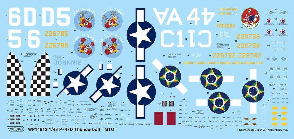 Wolfpack Designs 1/48 Scale U.S. Army Air Forces P-47D Thunderbolt Mediterranean Theater Premium Edition Plastic Model Kit (WOLWP14812)