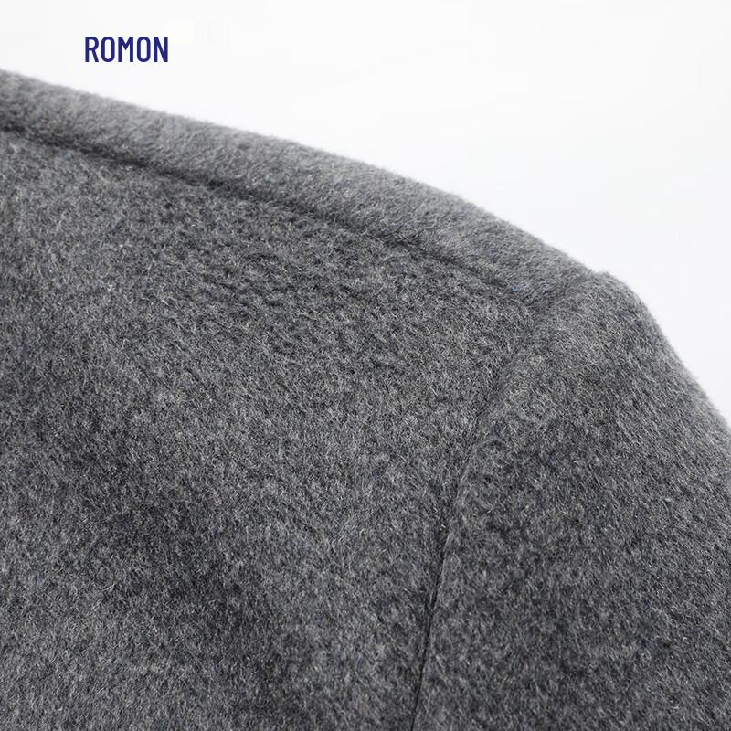 Romon Men's Mid-Length Wool Blend Overcoat