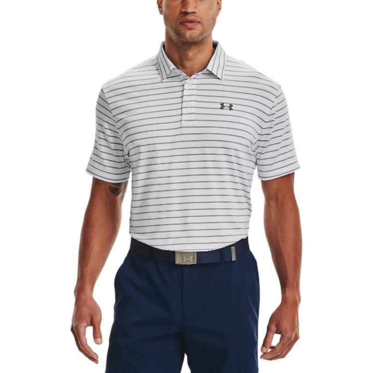 Under Armour Polo Shirts Men's Halo Gray Polo Collar Moderate Straight Fit 1351130-014
