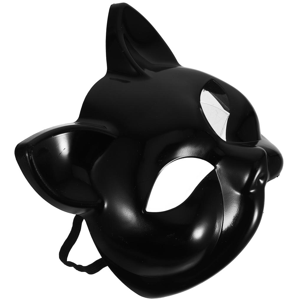 Blank Half Cat Mask Plastic Paintable DIY Halloween Masquerade Cosplay Creative Animal Mask DIY Masks Cat Masks