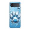 Phone Cover For Samsung Galaxy Z Flip 7 6 5 4 Case Transparent For Samsung Z Flip 3 Hard PC Foldable Dog Paw Print Aesthetics