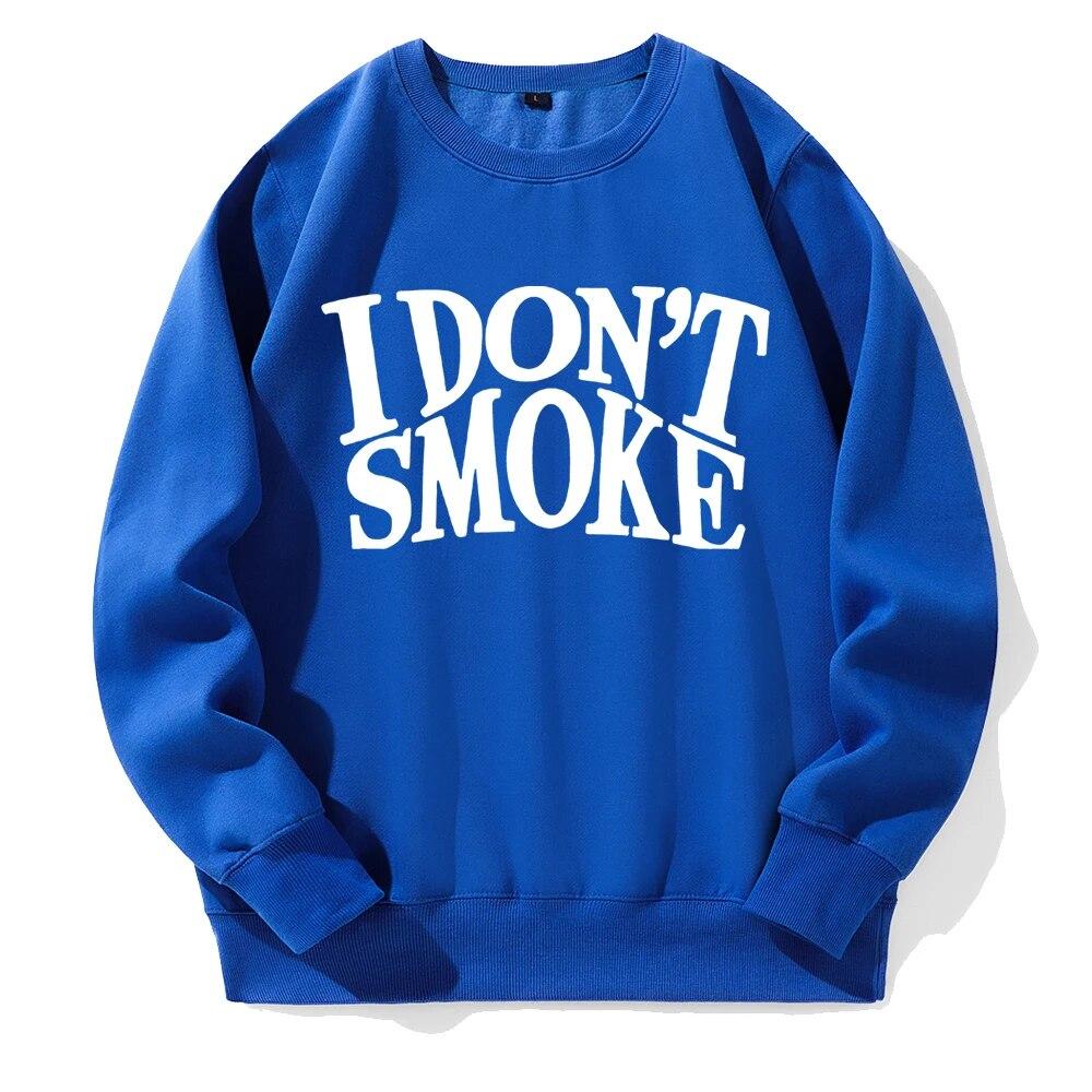 I Don't Smoke Potisk Mikina Unisex Fleece s kapucí Pohodlné Teplé Mikina Street Sport Móda Basic All Match Daily Mikiny