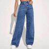 Retro gewaschene lockere gerade Jeans für Damen - Lässige, vielseitige lange Hosen