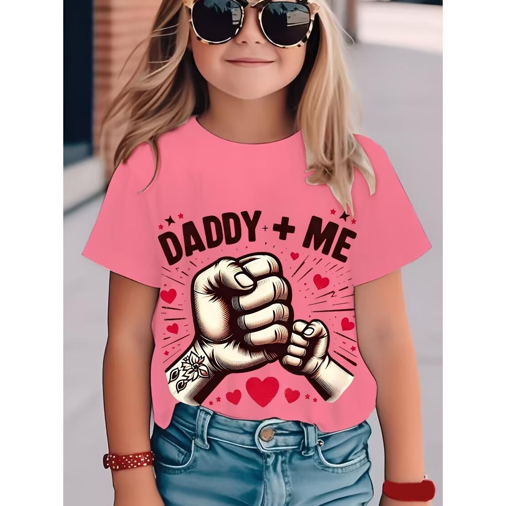 Children's Short-sleeved Printed T-shirts for Girls, Casual Wear