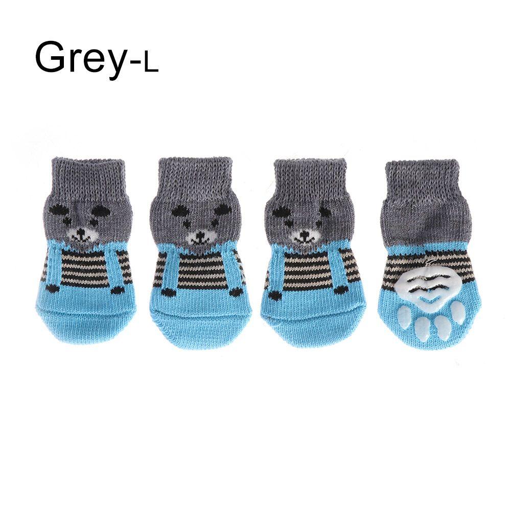 4Pcs/set Paw Protectors Candy Color Pet Supplies Puppy Boots Anti-Slip Dog Shoes Knitted Socks