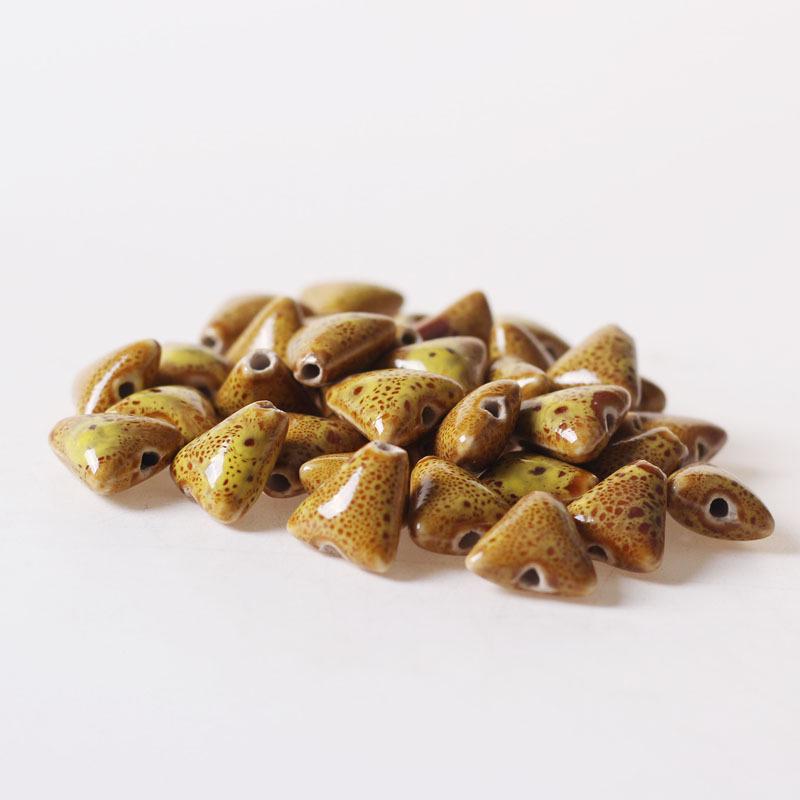 Floral Glaze Triangle Beads 16mm - Irregular Loose Beads for Bracelets