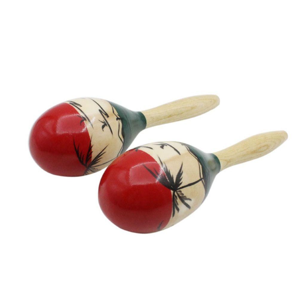 1Pair Wood Wooden Maracas Percussion Instruments Orff Instruments Durable Percussion Shakers
