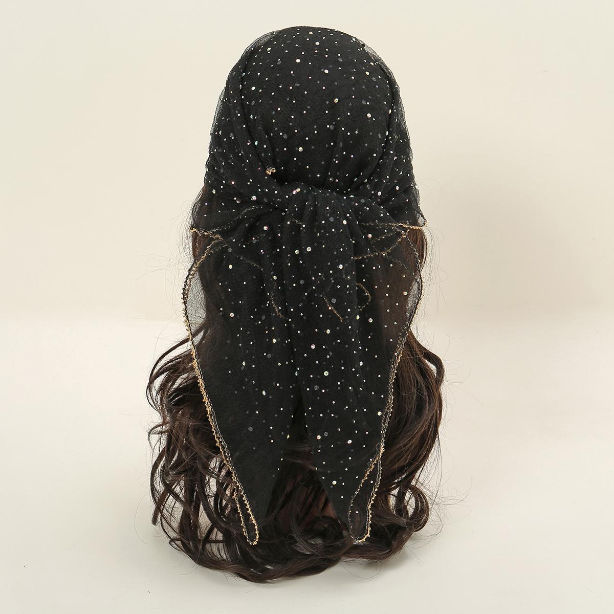 

Мода Горячий Бриллиант Хиджаб Полное Звездное Небо Квадратный Шарф Головные Уборы Тонкая Вуаль Бандана Повязка На Голову Фуляр Женский Головной Платок Тюрбан