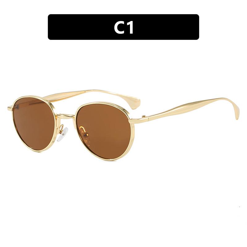 

Vintage Irregular Round Sunglasses Women For Men Luxury Brand Designer Sun Glasses Punk Popular Outdoor Punk Metal Shades Uv