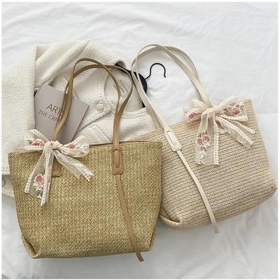 Simple Straw Woven Women's Bag 2023 Summer New Beach Leisure Shoulder Bag Shopping Large Capacity Women's Backpack
