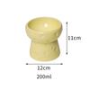 Ceramics Cat Bowl With Cheese Design Cat Food Bowl Water Plate Snack Dish Large Caliber Anti-Tip With Stand For Neck Protection