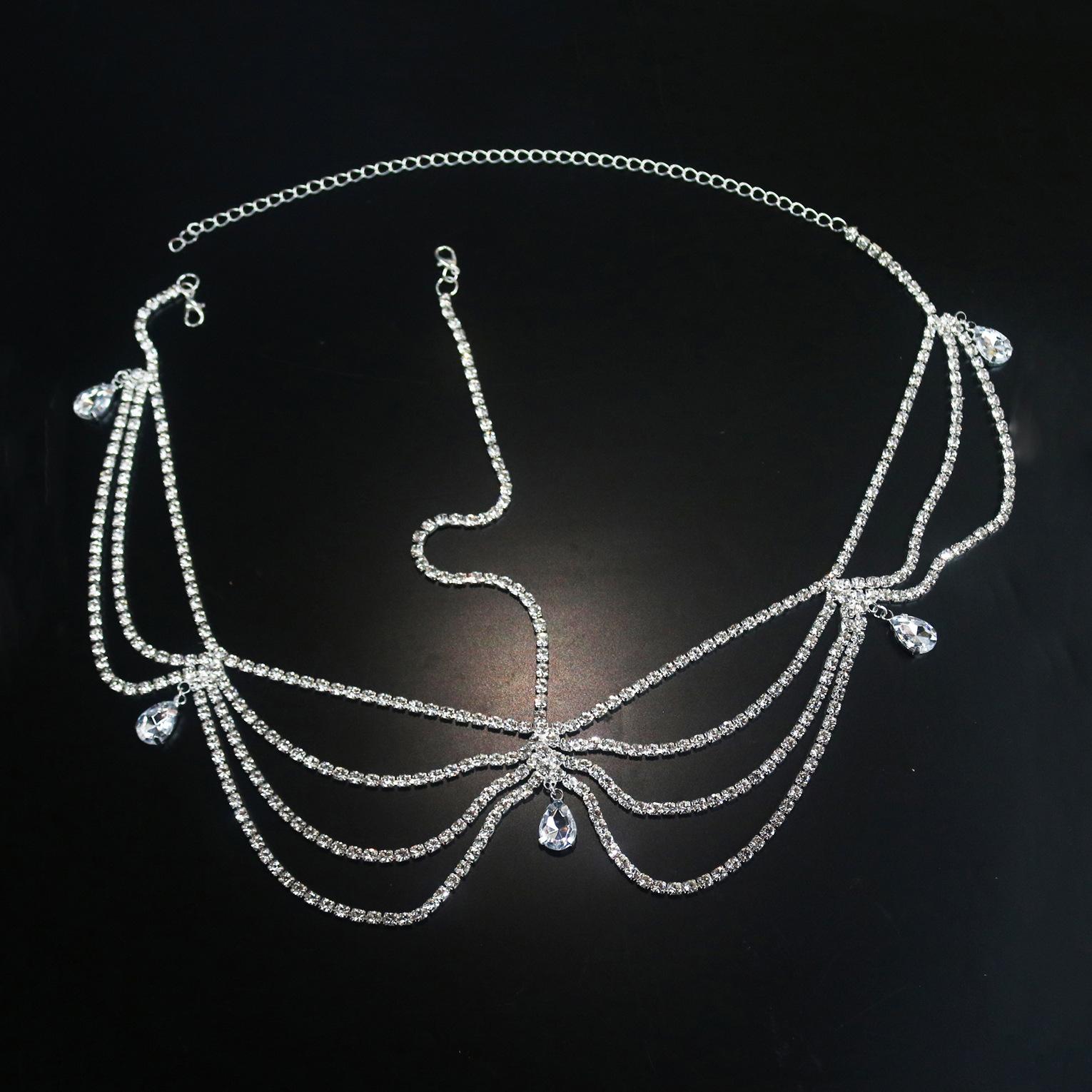 European And American Retro Fringed Hair Accessories, Pearl Chain Headband Fashion Bridal Headgear, Bohemian Ethnic Hair Accessories серебряный