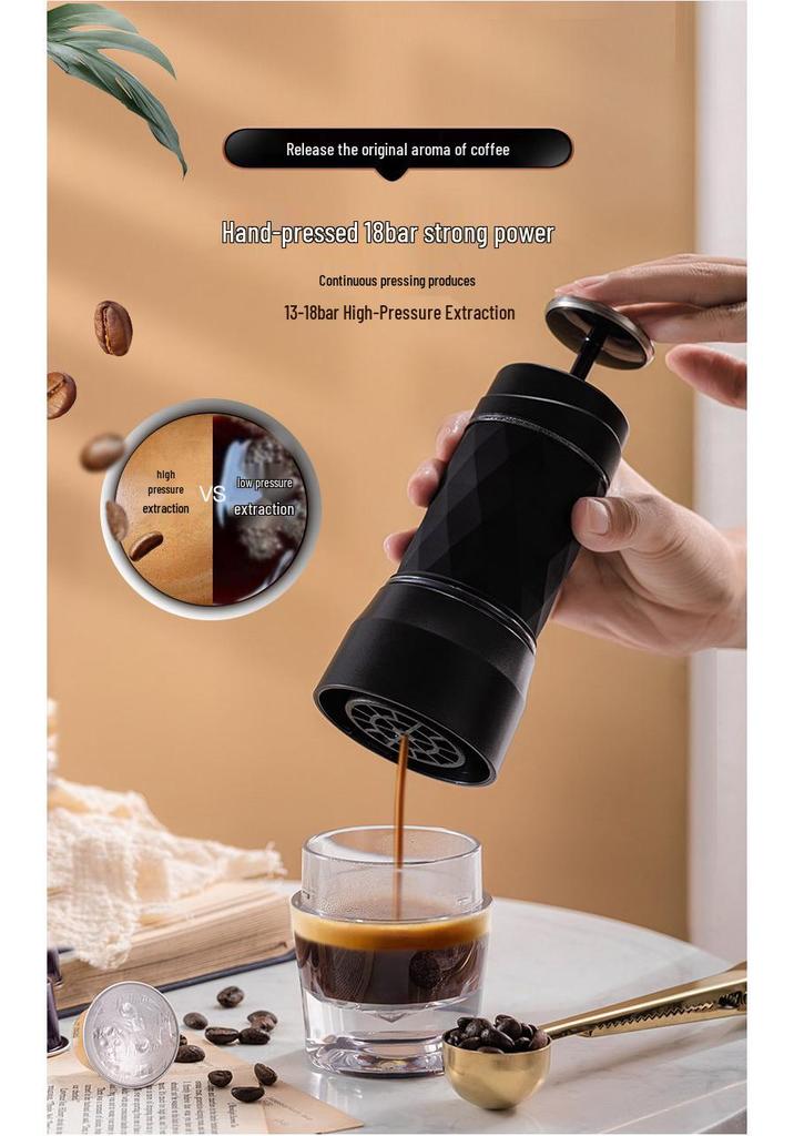 Portable 3-in-1 Hand-Press Coffee & Espresso Maker for Travel