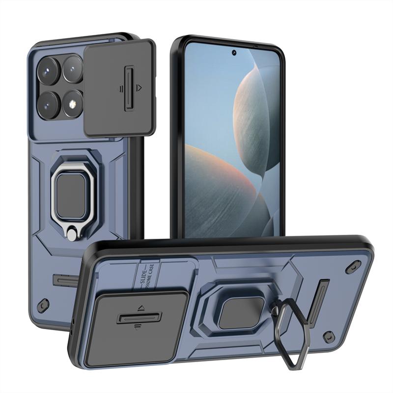 For Xiaomi Redmi K70 Pro Case Magnetic Ring Car Holder Phone Case For Xiaomi redmi K70 K70Pro K70E Slide Camera Armor Back Cover