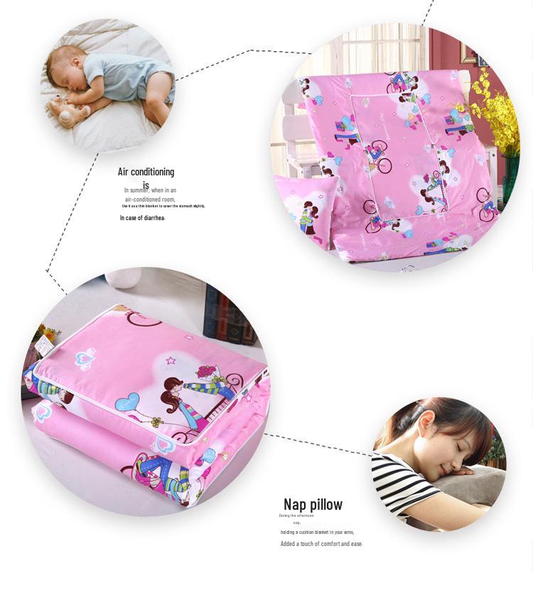 Dual-Use Pillow Blanket: Air Conditioning Quilt & Lumbar Cushion for Sofa, Car, or Office