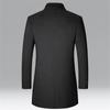 Herbst Winter Wollmantel Herren Einfarbig Umlegekragen Lange Jacke für Herren Business Casual Warme Oberbekleidung