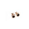 Unisex Roségold & Schwarze Titanstahl Ohrstecker