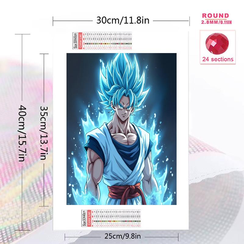 Dragon Ball Son Goku Pattern 3pcs 100% Round Full Drill 5D DIY Diamond Painting Embroidery Cross Stitch Rhinestone Décor