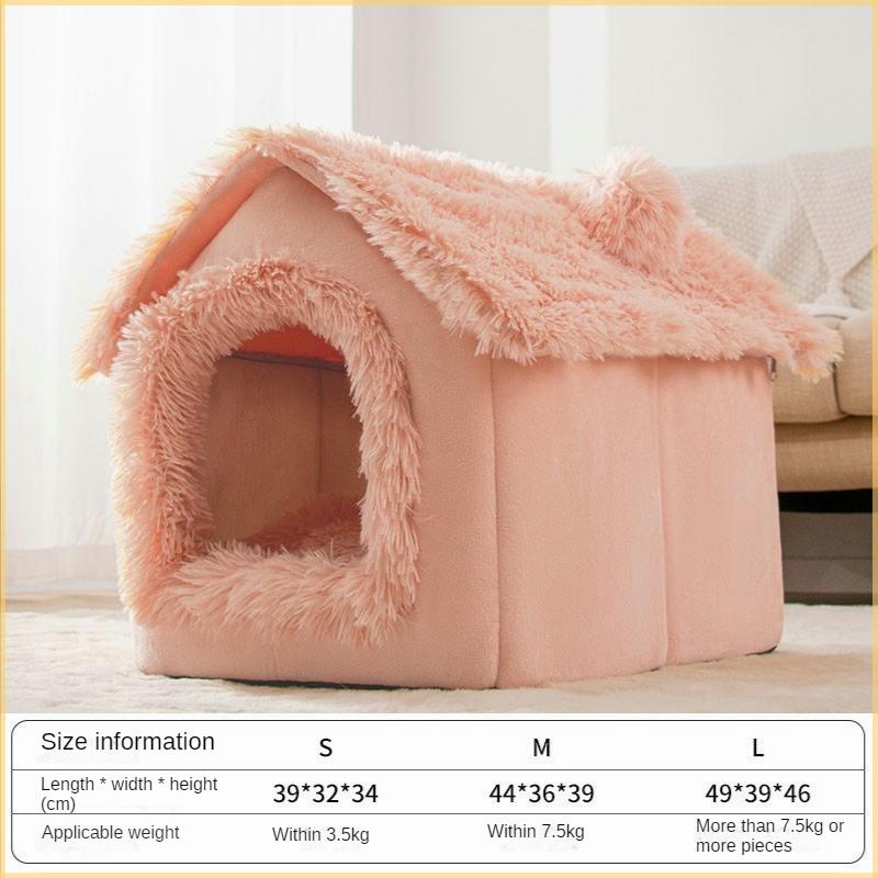 Casă pentru câini detașabilă și lavabilă cu două suprafețe Litier universal pentru pisici Cort de toamnă și iarnă Pat pentru câini Casă pentru pisici pentru animale de companie Casă pentru câini