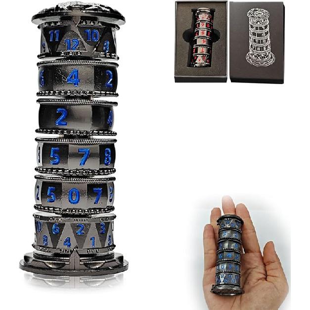 Dragonstone Keep Roulette Dice Spinner for DND, 7-in-1 Dragon Metallic D&D Dice Set with Gift Case for Dungeons and Dragon Game, RPG Role Playing
