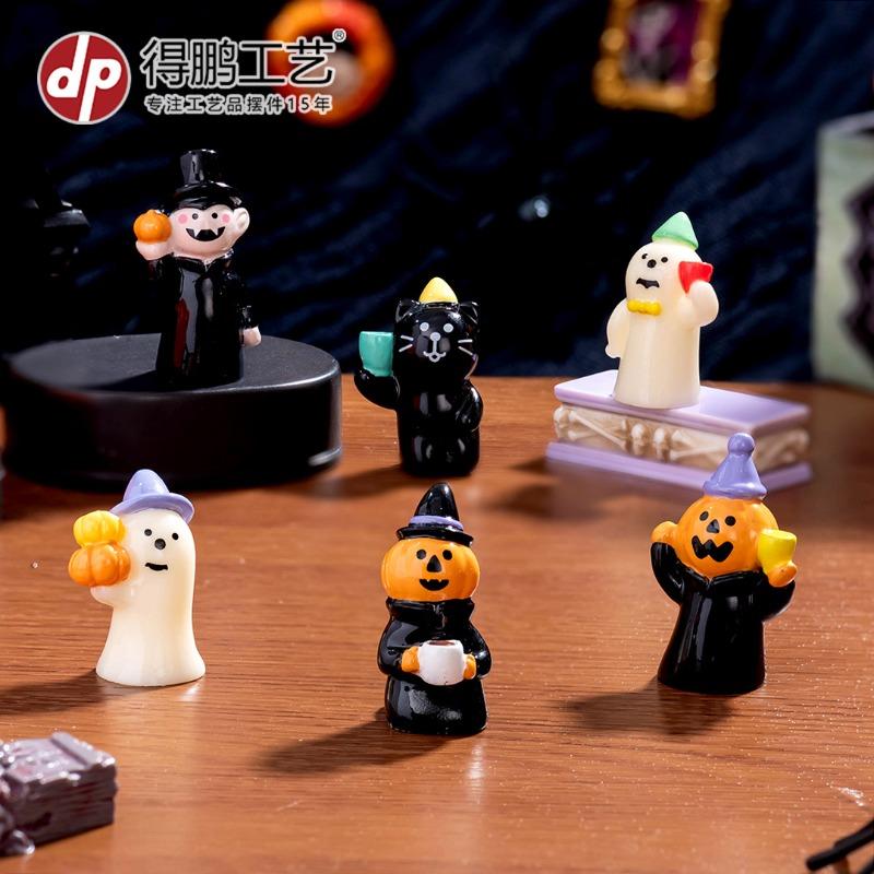 Micro Landscape Halloween Vampire Pumpkin Ghost Resurrection Ghost Festival Horror Resin Ornament Home Tabletop Ornament