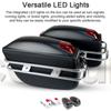 Motorcycle Hard Saddlebags Universal Side Storage Box Rear Trunk with Light & Lock, 1 Pair