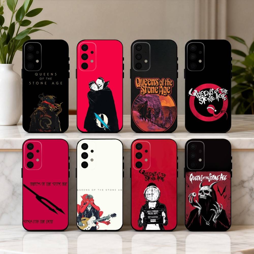 Rock Q-Queens of the S-Stone Age Phone Case For Samsung Galaxy A73,A72,A71,A70,A53,A52,A51,Others Soft Black Shell