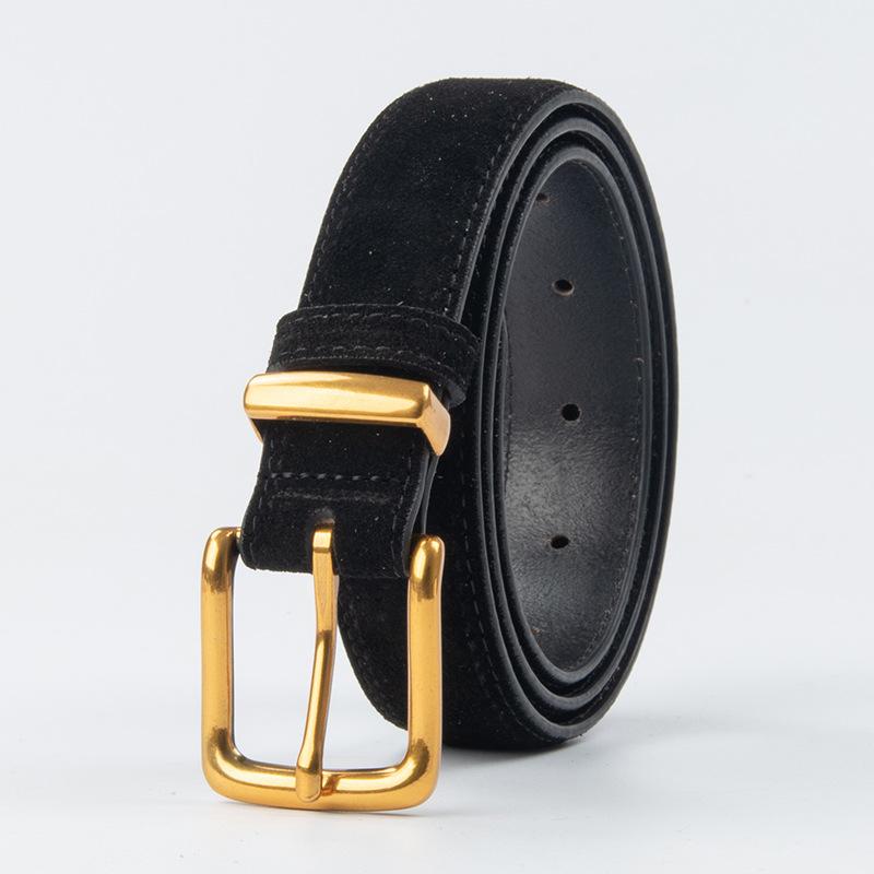 24 Women'S Four Seasons Available New Sandalwood Suede Leather Belt, Cowhide Casual Pants, Denim Skirt Decoration, High-End Feel Belt
