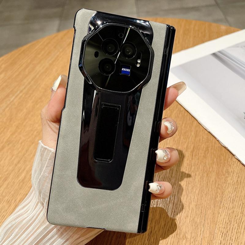 

Для vivo X Fold3 Чехол ПУ Кожа+ПК Противоударный Чехол для Телефона с ПЭТ Пленкой Grey