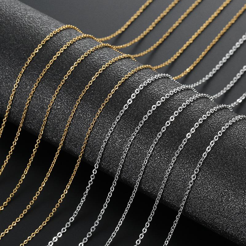 Necklace stainless steel money, couple-style versatile light luxury gold-plated geometric snake bone chain gold wholesale