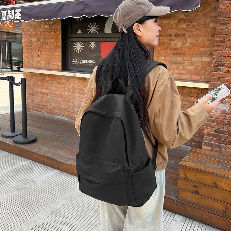 Backpack for Male and Female College Students Large-capacity Solid-color Backpack and Schoolbags for Freshmen