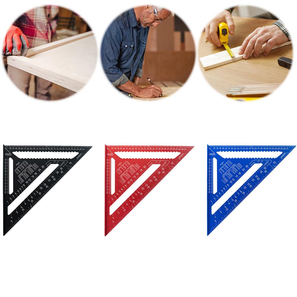 12/7inch Triangle Ruler Aluminum Alloy Metric Angle Ruler High Precision 90° Triangle Carpenter Square Ruler Carpenter Tools