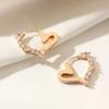 Luxurious Heart Shape Hoop Earrings for Women Cubic Zirconia Earring Jewelry Wedding Party Accessories