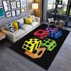 Colorful Dice Pattern Carpet with Modern Style and Black Background Suitable for Use As an Anti-slip for Living Room Bedroom Sofas