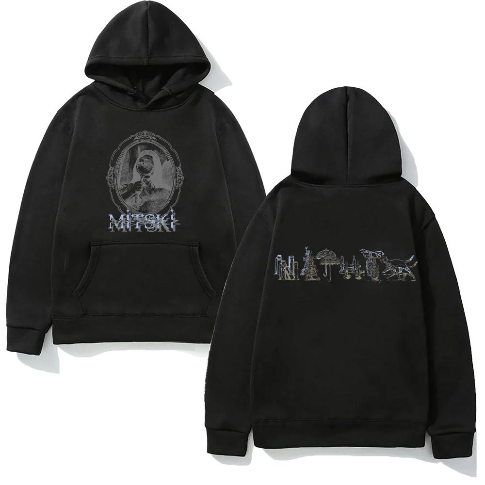 

PORTRAIT HOODIE Mitski 2026 Unisex Sweatshirt for Autumn/Winter with Hooded Fleece Harajuku Comfortable Clothing XS чёрный