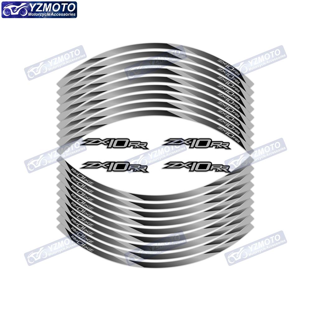 For ZX-10RR ZX10RR ZX 10RR Motorcycle Accessories Sticker 17 Inch Front Rear Wheel Hub Decal Reflective Decoration Rim Stickers