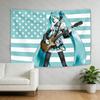 2026 Miku American Flag Tapestry Anime Background Dormitory Bedhead Tapestry Living Room Tapestry Sofa Background Tapestry