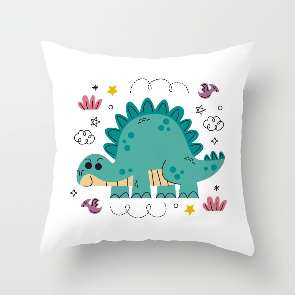 Dinosaur Pillow Case Cushion Cover for Children Room Soft Pillowcase Bedroom Party Decoration Housewarming Birthday Gifts