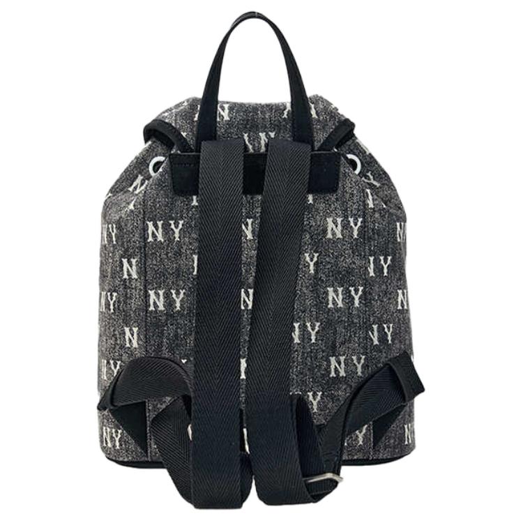 New MLB Cotton Backpack Unisex Light Blue/Charcoal Black 3ABKM065N