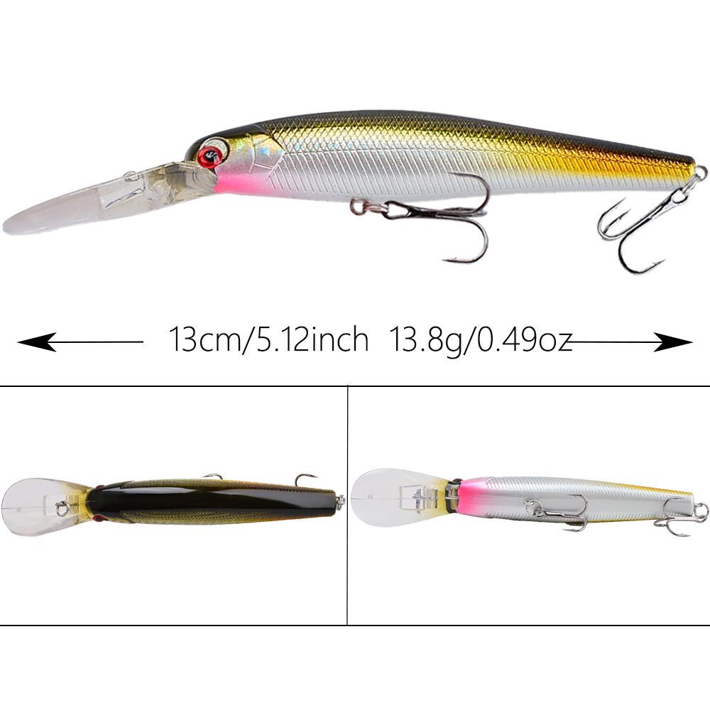 Deep Diving Bionic Minnow Lure - 13cm/13.8g Floating Fishing Lure