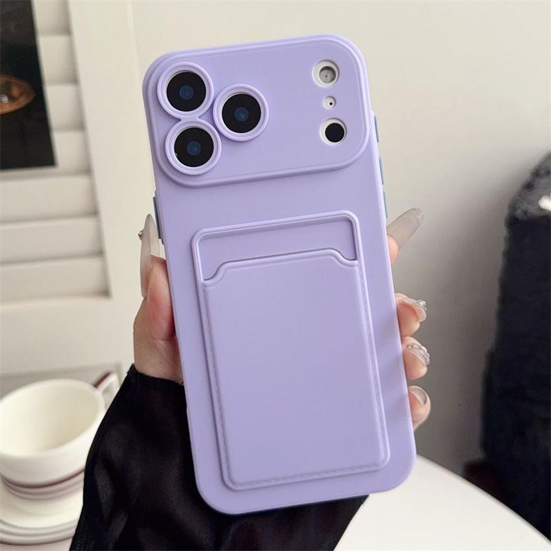 Port Card Portofel Husă Telefon Pentru iPhone 17 Air 11 12 13 14 15 Plus 16 17 Pro Max Antișoc Moale Mat Silicon Capac Spate