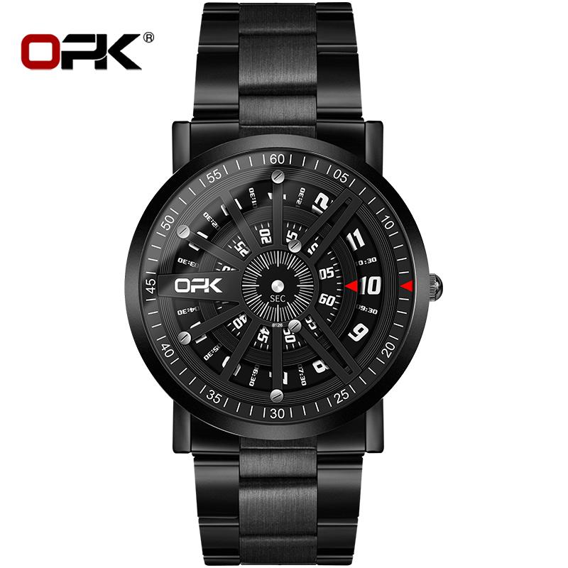OPK 8126 Fashion Quartz Movement Watch HD Hour Window Daily Life Waterproof Digtial Display Round Dial Watch
